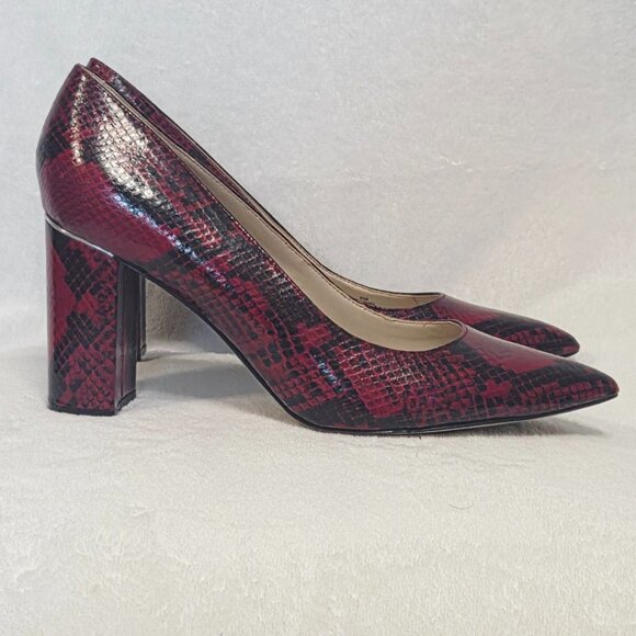 Marc Fisher Women's Viviene Pump Red Snakeskin print Size 9.5 - Picture 6 of 9